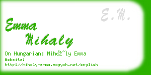 emma mihaly business card